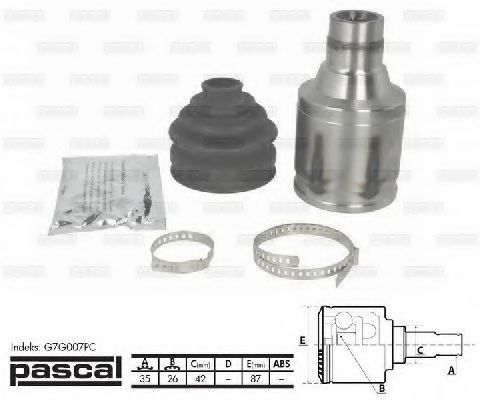 Комплект ШРУСов PASCAL G7G007PC
