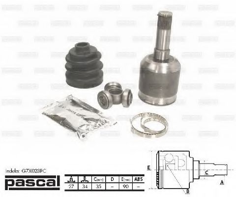 Комплект ШРУСов PASCAL G7X023PC