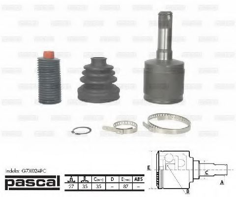 Комплект ШРУСов PASCAL G7X024PC