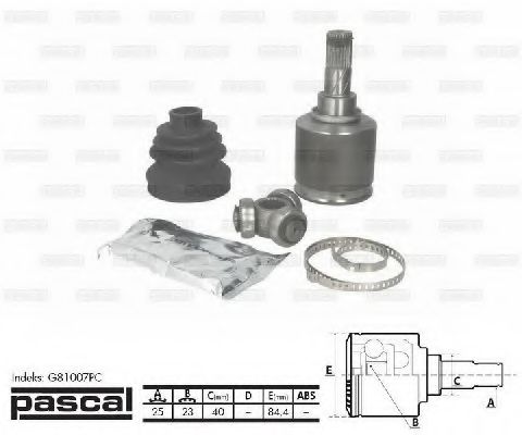 Комплект ШРУСов PASCAL G81007PC