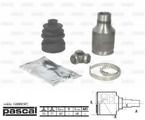 Комплект ШРУСов PASCAL G88005PC