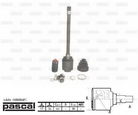 Комплект ШРУСов PASCAL G8B004PC
