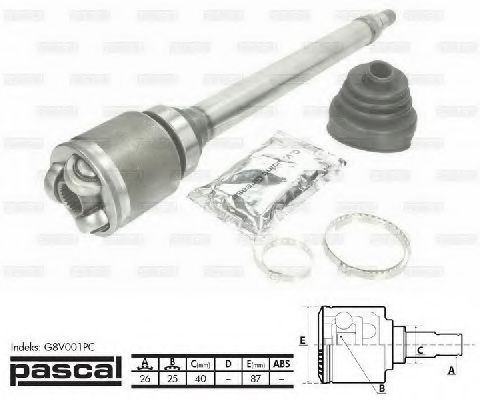 Комплект ШРУСов PASCAL G8V001PC