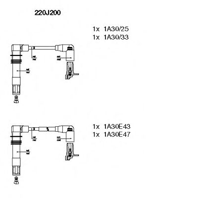 Комплект высоковольтных проводов BREMI 220J200