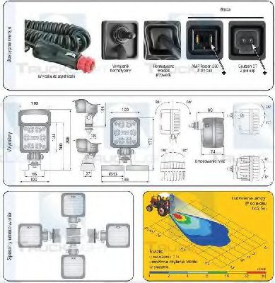Фара робочого освітлення TRUCKLIGHT WL-UN018