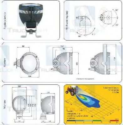 Фара рабочего освещения TRUCKLIGHT WL-UN020
