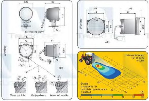 Фара рабочего освещения TRUCKLIGHT WL-UN021