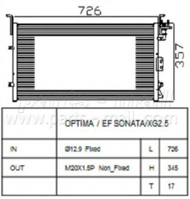 Радиатор кондиционера PARTS-MALL PXNCA-068