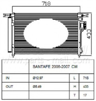 Радиатор кондиционера PARTS-MALL PXNCA-086