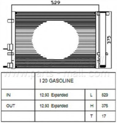 Радіатор кондиціонера PARTS-MALL PXNCA-103