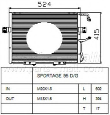 Радиатор кондиционера PARTS-MALL PXNCB-045