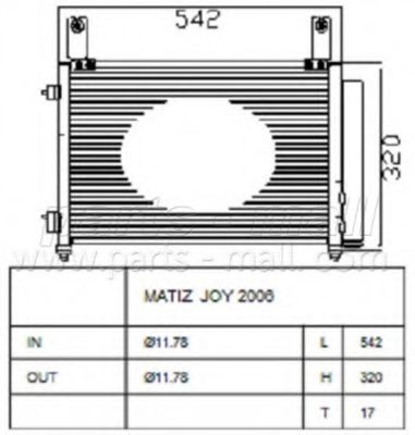 Радіатор кондиціонера PARTS-MALL PXNCC-022