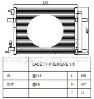 Радиатор кондиционера PARTS-MALL PXNCC-043