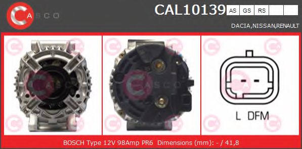 Генератор CASCO CAL10139AS BRAND NEW SERIES
