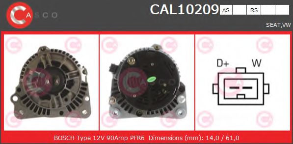 Генератор CASCO CAL10209AS BRAND NEW SERIES
