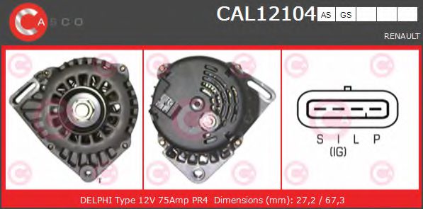 Генератор CASCO CAL12104AS BRAND NEW SERIES