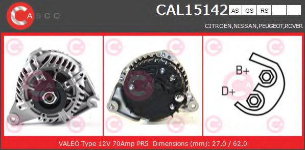 Генератор CASCO CAL15142AS BRAND NEW SERIES