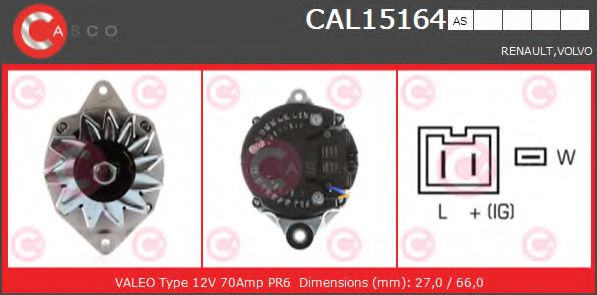 Генератор CASCO CAL15164AS BRAND NEW SERIES