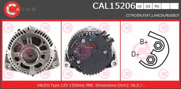 Генератор CASCO CAL15206AS BRAND NEW SERIES