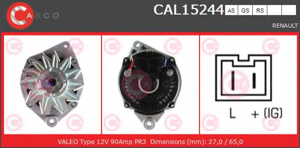 Генератор CASCO CAL15244AS BRAND NEW SERIES
