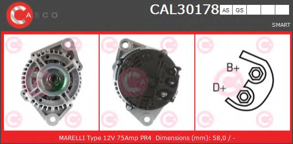 Генератор CASCO CAL30178AS BRAND NEW SERIES