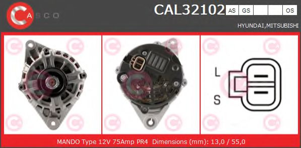 Генератор CASCO CAL32102GS GENUINE SERIES