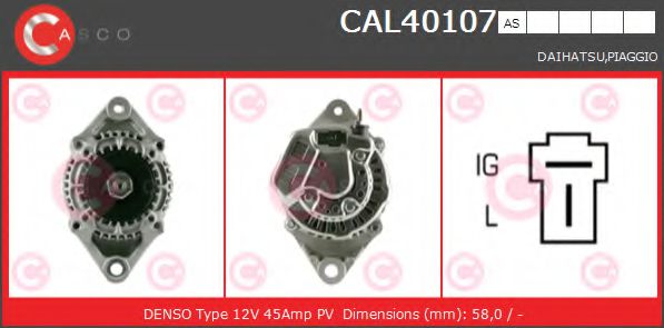 Генератор CASCO CAL40107AS BRAND NEW SERIES