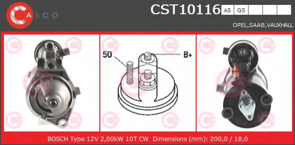 Стартер CASCO CST10116AS BRAND NEW SERIES
