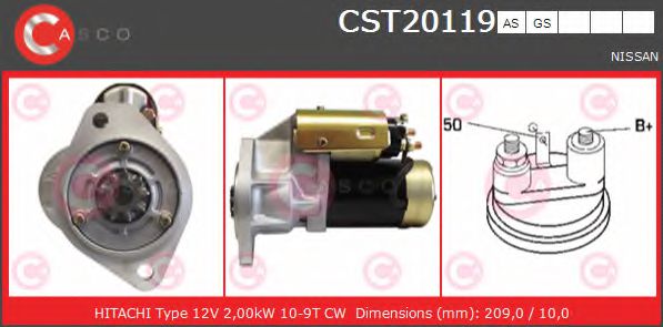 Стартер CASCO CST20119AS BRAND NEW SERIES