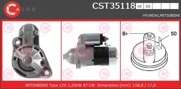Стартер CASCO CST35118AS BRAND NEW SERIES