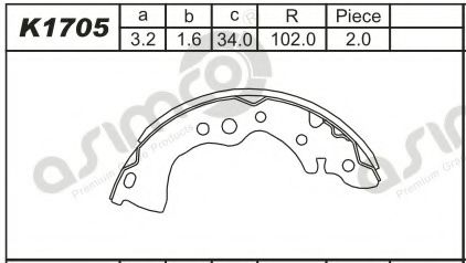 Тормозные колодки ASIMCO K1705