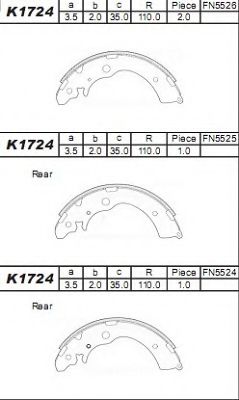 Тормозные колодки ASIMCO K1724