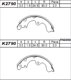 Тормозные колодки ASIMCO K2790
