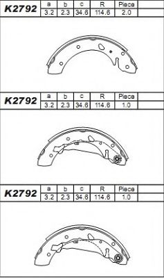 Тормозные колодки ASIMCO K2792