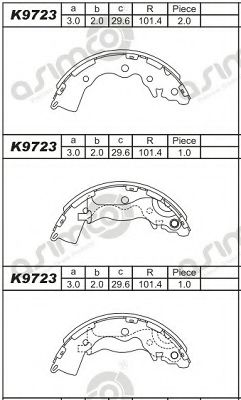 Тормозные колодки ASIMCO K9723