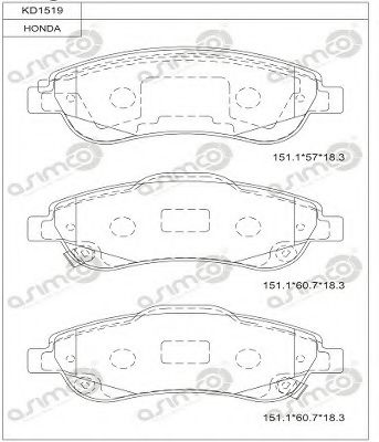 Тормозные колодки ASIMCO KD1519