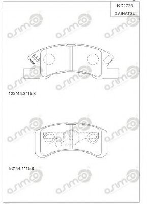 Тормозные колодки ASIMCO KD1723
