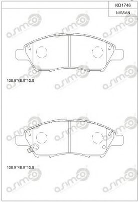 Тормозные колодки ASIMCO KD1746