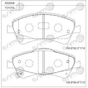 Тормозные колодки ASIMCO KD2508