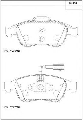 Тормозные колодки ASIMCO KD7413