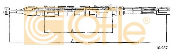 Трос ручника COFLE 10.987