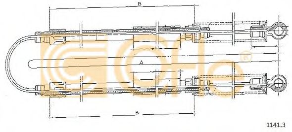 Трос ручника COFLE 1141.3