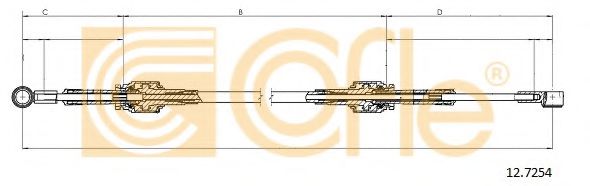 Трос, ступенчатая коробка передач COFLE 12.7254