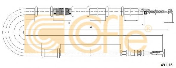 Трос ручника COFLE 491.16