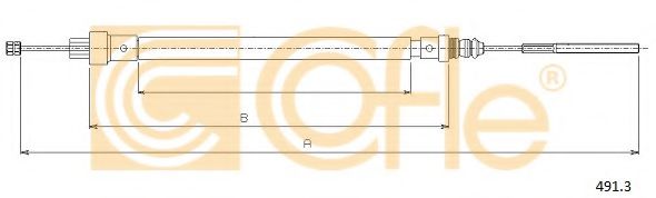 Трос ручника COFLE 491.3