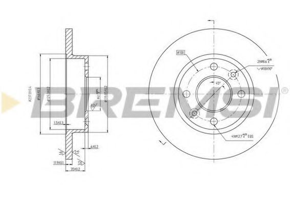 Тормозной диск BREMSI DBA055S