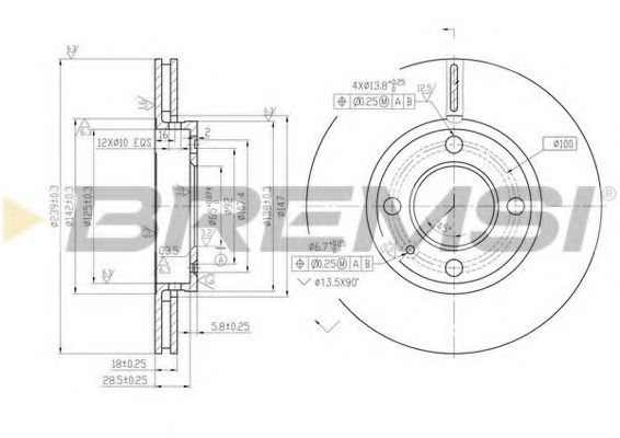 Тормозной диск BREMSI DBA812V