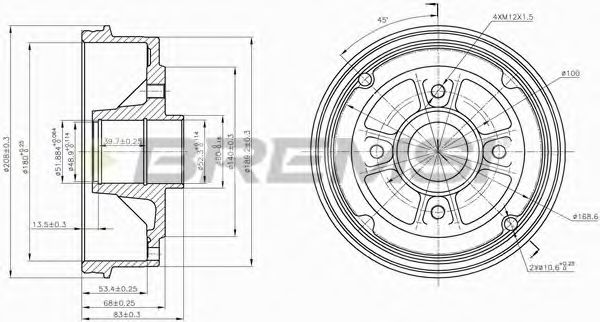 Гальмівний барабан BREMSI DR5395