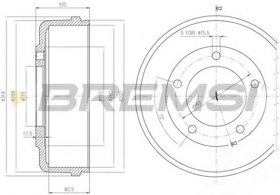 Гальмівний барабан BREMSI DR5646