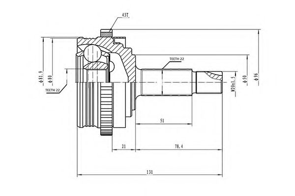 Комплект ШРУСов AYWIPARTS AW1510003A